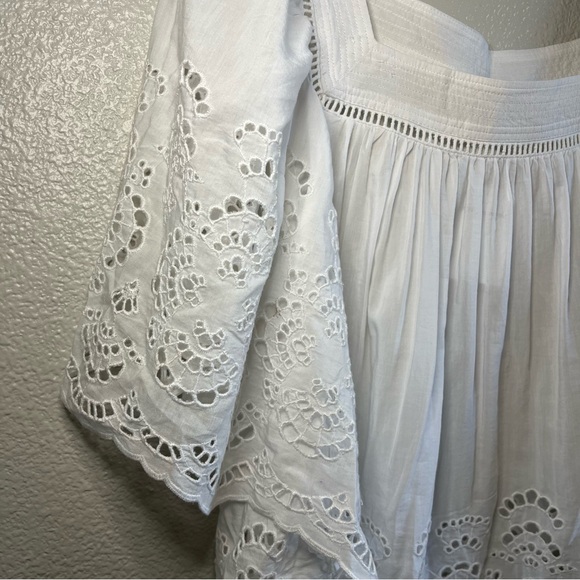 NWT Madewell Eyelet Flutter Sleeve Top Women’s Large - Picture 6 of 10